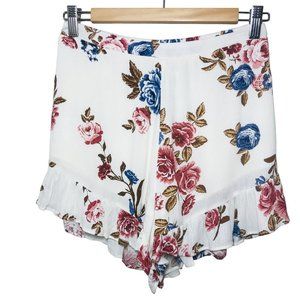 ILLA ILLA Floral Ruffle Shorts Size Medium NWOT